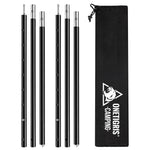 Set of black camping tent poles with a carrying bag featuring OneTigris logo on a white background
