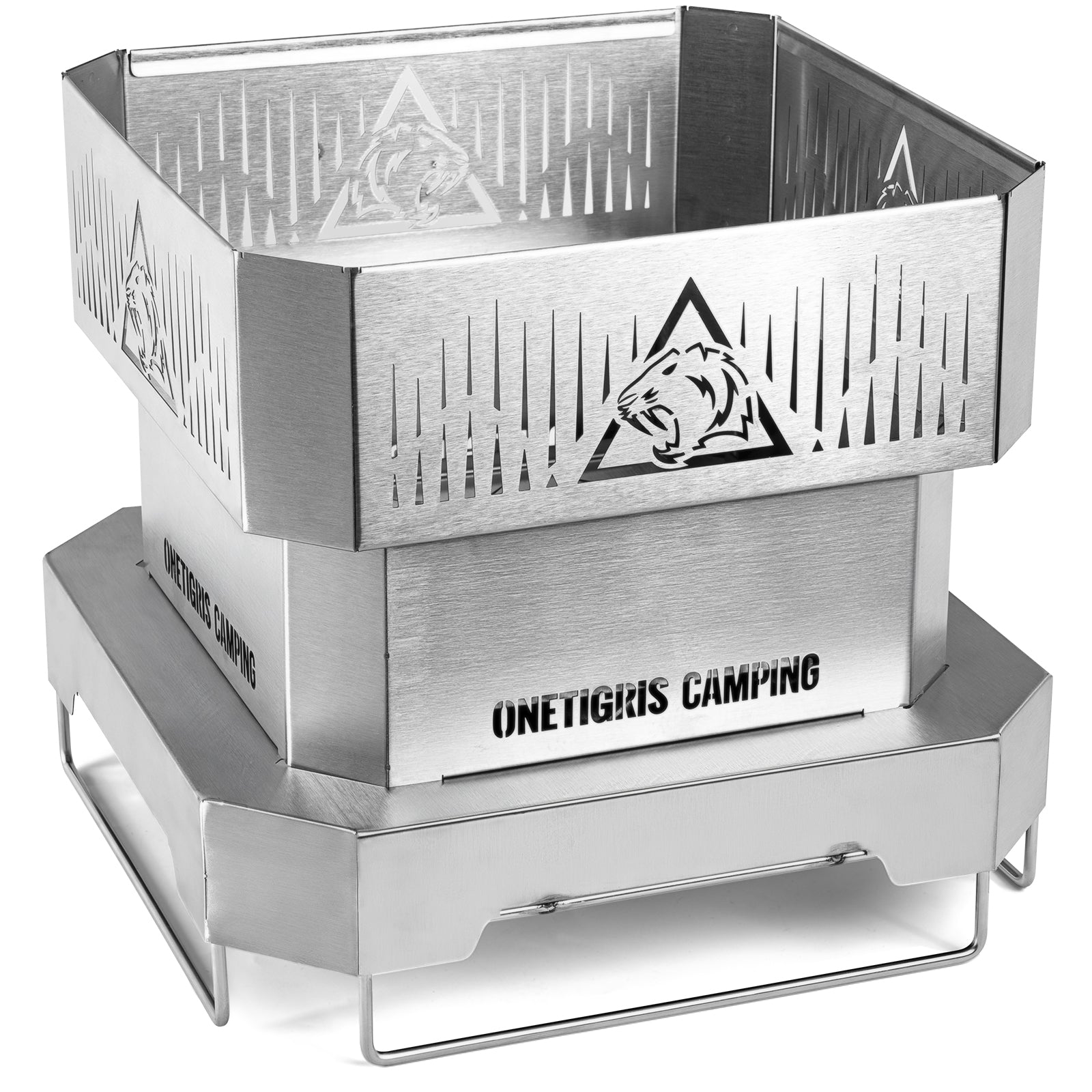 キャンプ用ポータブル焚き火台 – ステンレス製 | OneTigris Camping