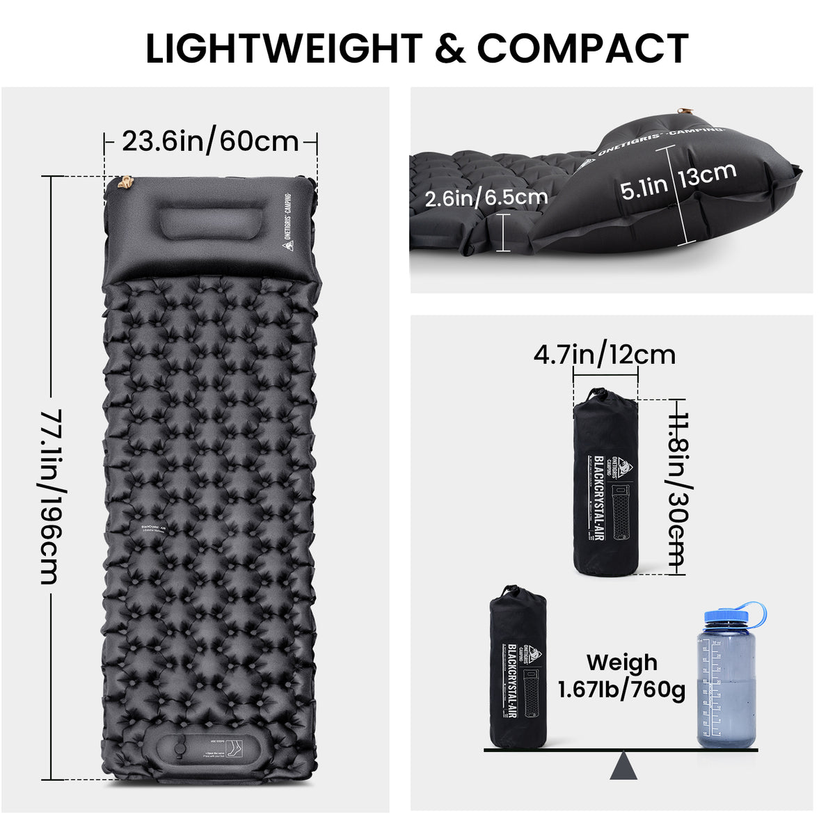 BLACKCRYSTAL Sleeping Pad -size