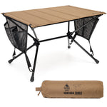 Camping table with carrying case on a white background