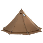 Brown tent with a logo on a white background