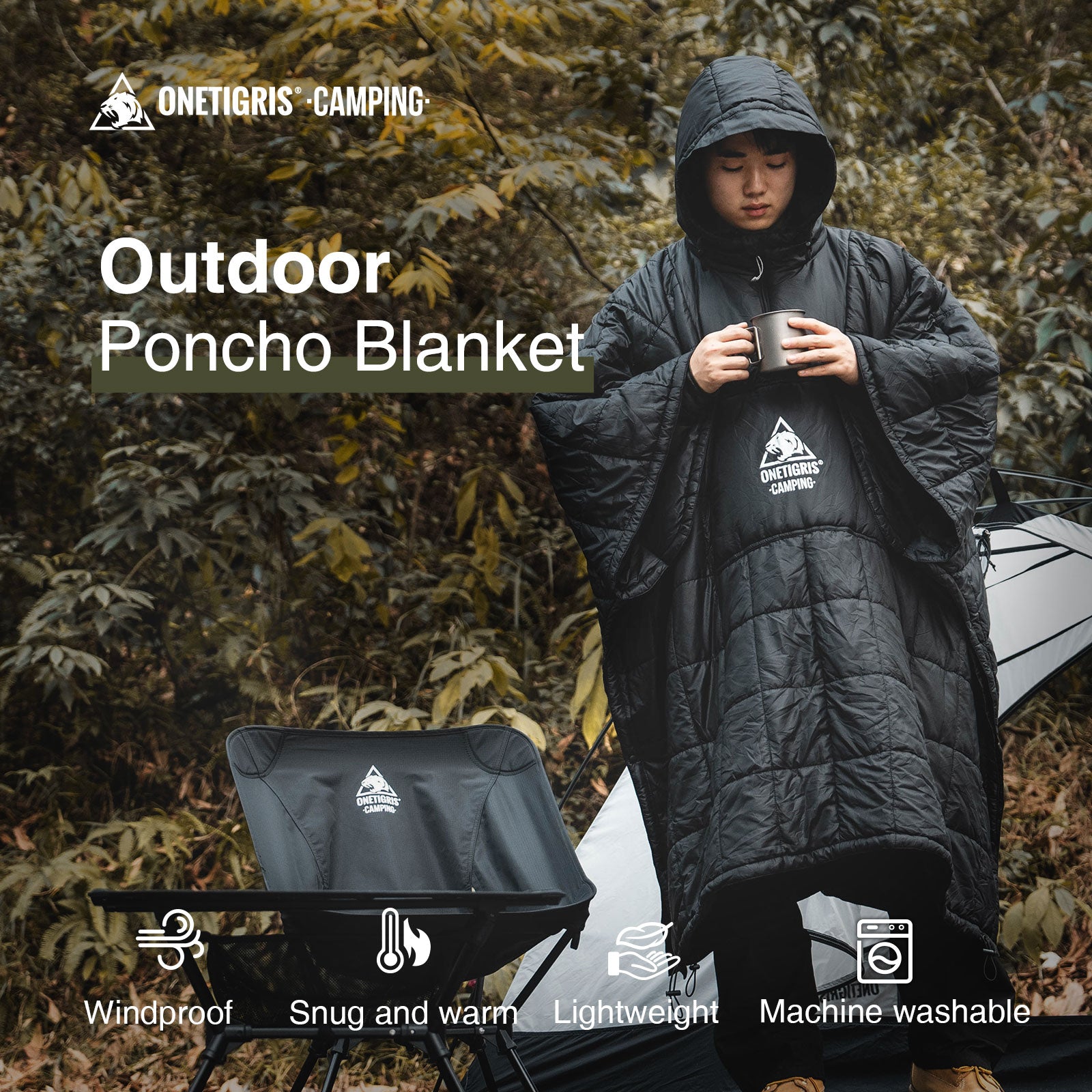 camping poncho OneTigris Camping Outdoor Blanket
