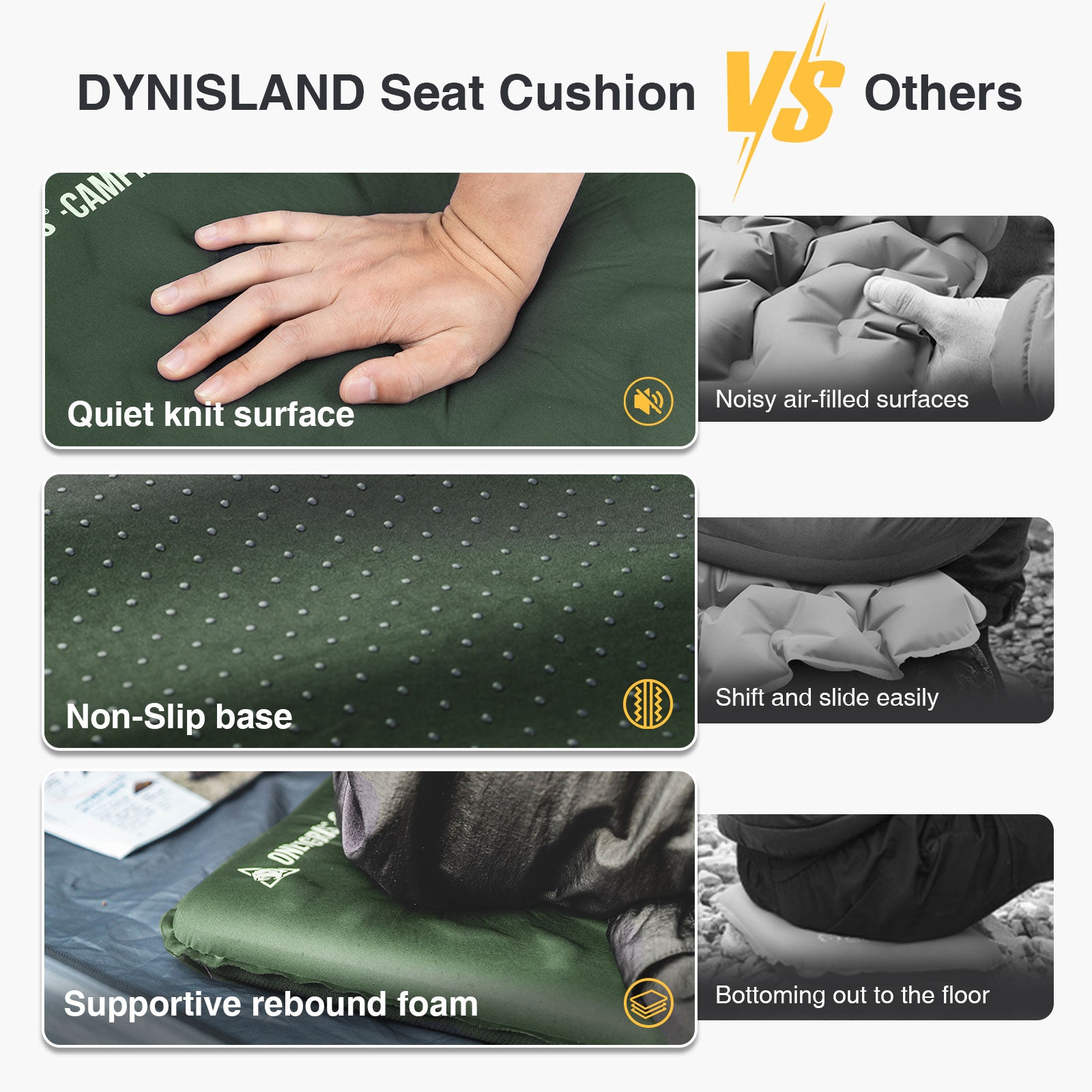 DYNISLAND SELF-INFLATING SEAT CUSHION
