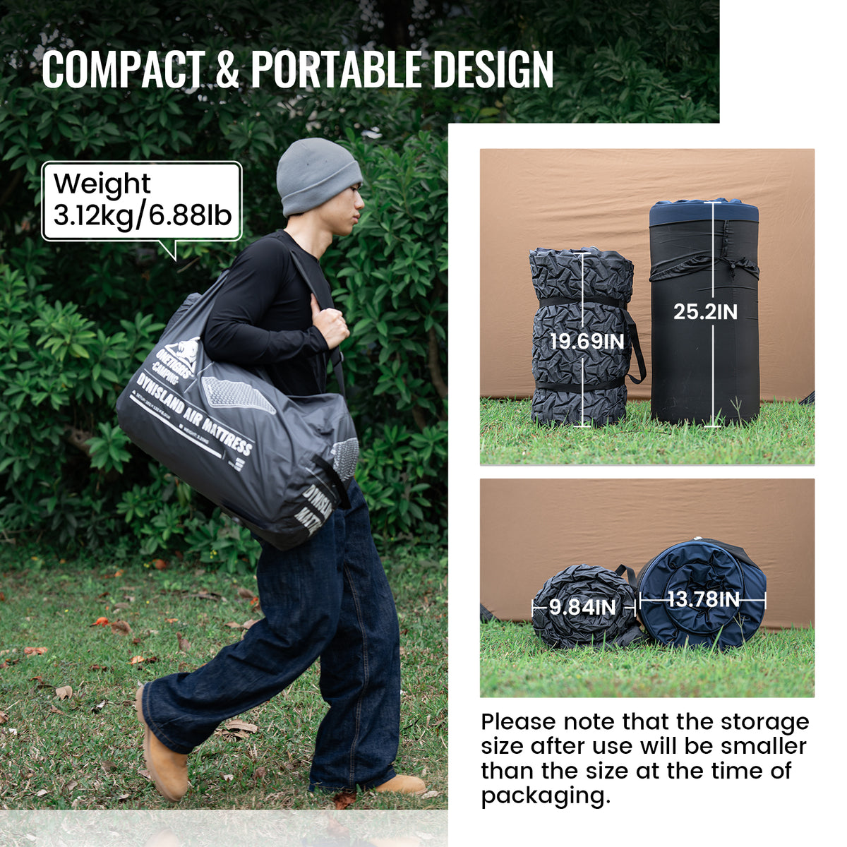  compact self inflating camping mattress for outdoor camping