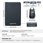 DYNISLAND AIR inflatable mattress with dimensions, weight, and material details on a white background