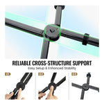 Reliable cross-structure support system with easy setup and enhanced stability on a light blue background.