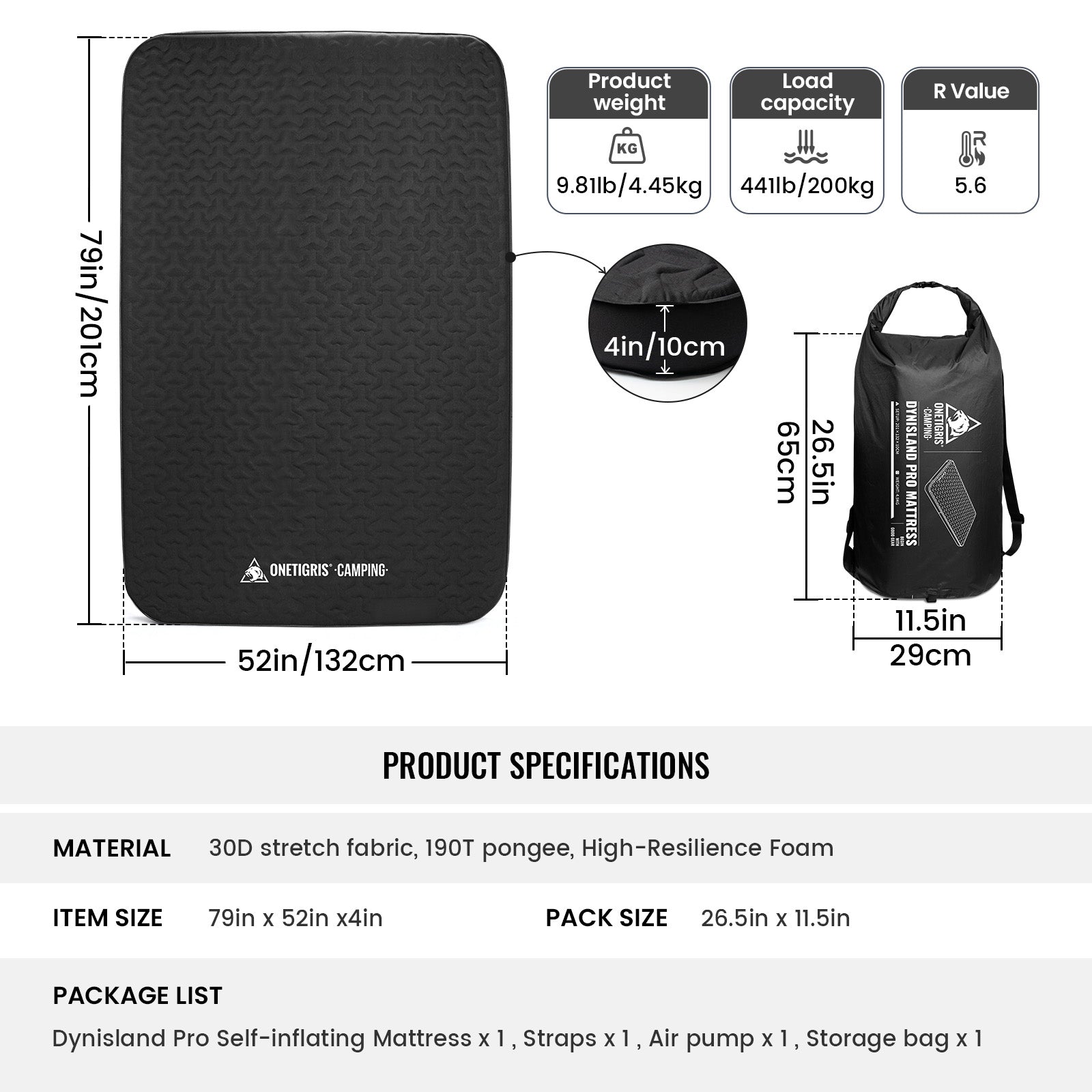 DYNISLAND PRO SELF-INFLATING MATTRESS| OneTigris Camping