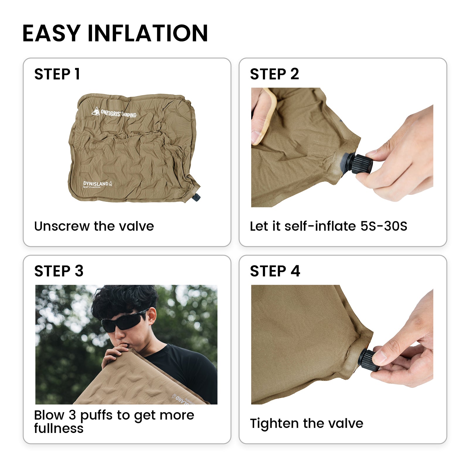DYNISLAND SELF-INFLATING SEAT CUSHION