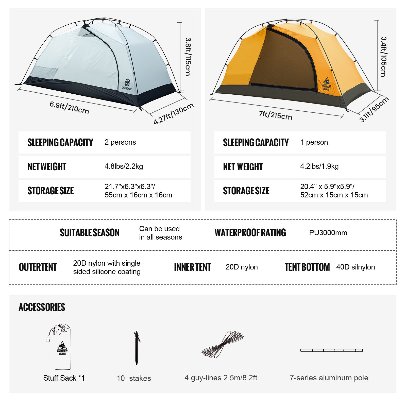 STELLA  4 Seasons Single Camping Tent