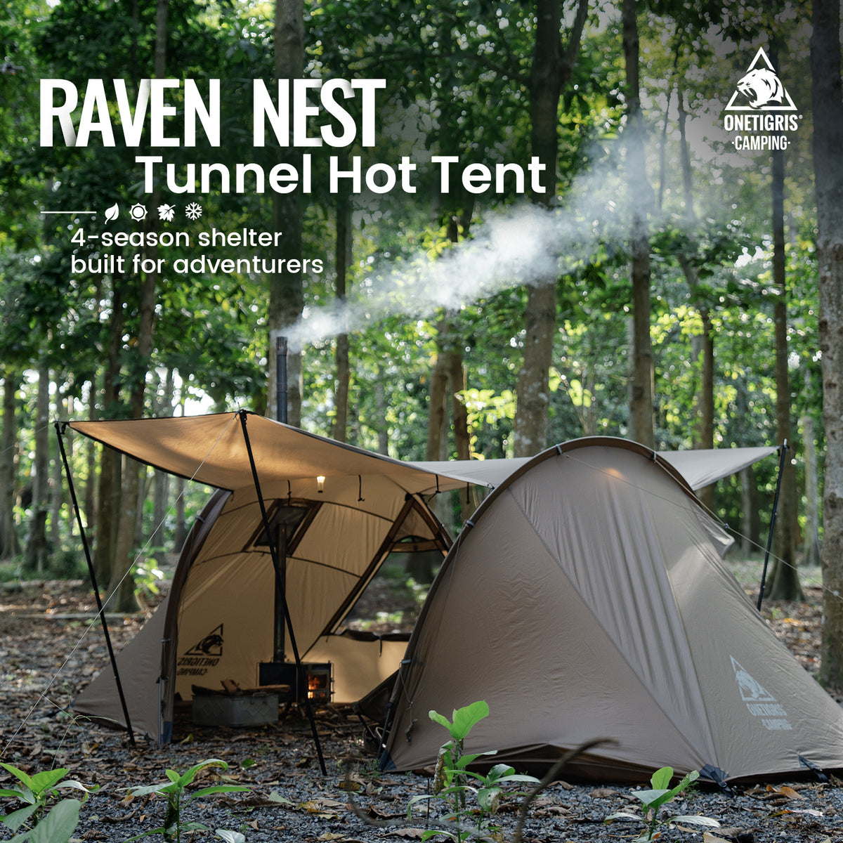hot tent amazon RAVEN NEST Tunnel Hot Tent |OneTigris Camping