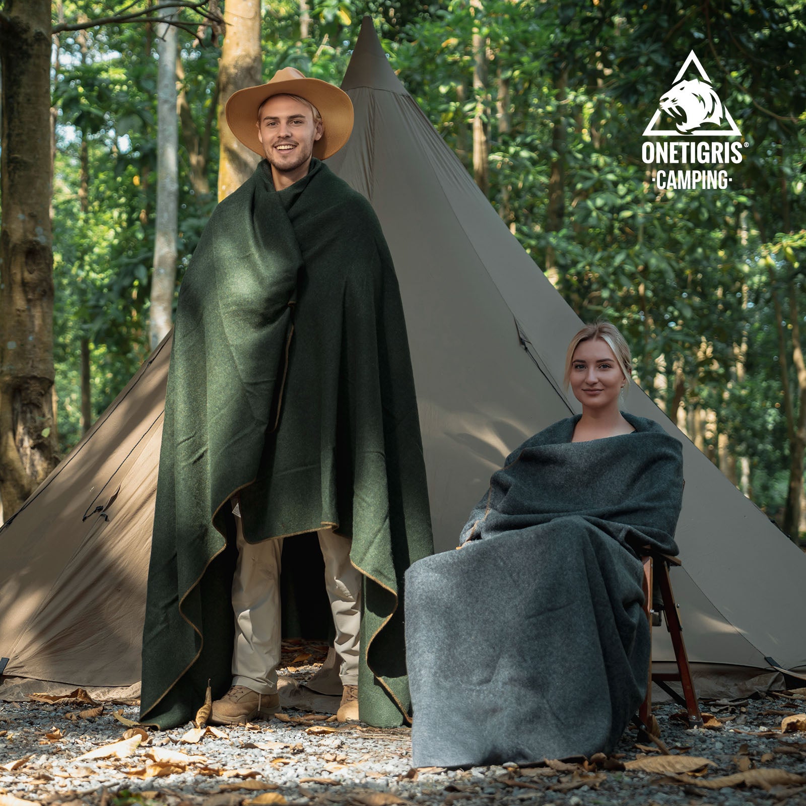 Onetigris Camping Outdoor Camping Wool Blanket