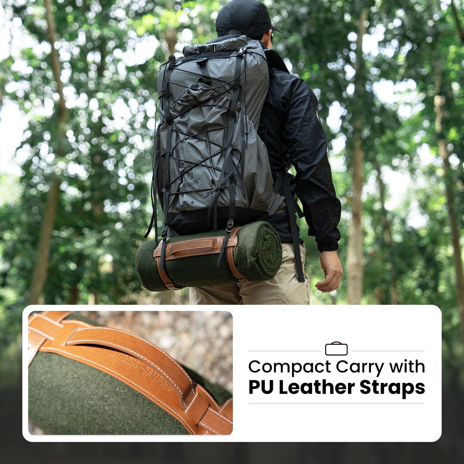 Onetigris Camping Outdoor Camping Wool Blanket