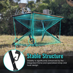 Portable folding table with stable structure design in an outdoor setting