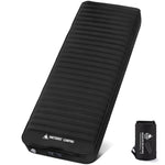 OneTigris DREAMSTAR PRO self-inflating camping mattress shown expanded next to its compact packed size.