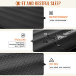 OneTigris camping mattress materials: 30D stretch fabric, waterproof TPU sealing, and a non-slip 190T base for quiet, restful sleep.