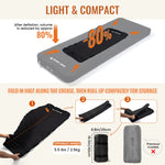 OneTigris camping mattress light and compact design, reducing volume by 80% after deflation and folding compactly for storage.